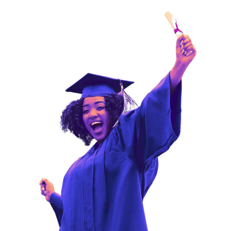 Education Header Girl celebrating graduation