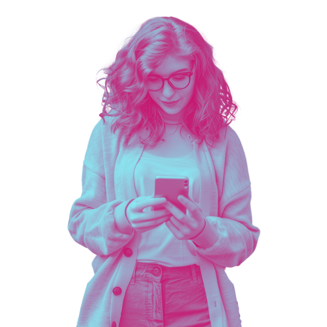 Reading Blog Marketing professional reading news on a smartphone